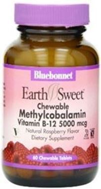 Picture of Bluebonnet EarthSweet Chewable Methylcobalamin Vitamin B-12, 5000 mcg, 60 tablets
