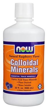 Picture of NOW Colloidal Minerals, Raspberry Flavor, 32 fl oz