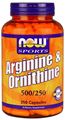 Picture of NOW Arginine & Ornithine, 500/250 mg, 250 caps
