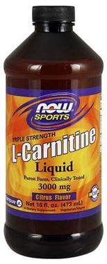 Picture of NOW L-Carnitine Liquid, 3000 mg, 16 fl oz, Citrus Flavor