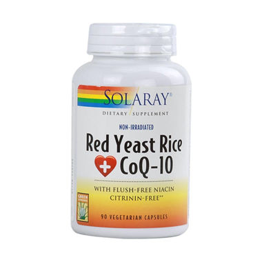 Picture of Solaray Non-Irradiated Red Yeast Rice + CoQ10, 90 vcaps