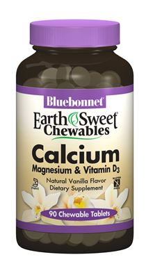 Picture of Bluebonnet EarthSweet Chewables Calcium Magnesium & Vitamin D3, Natural Vanilla Flavor,  90 tabs