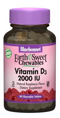 Picture of Bluebonnet EarthSweet Chewables Vitamin D3, 2000 IU, 90 tablets