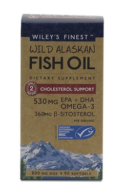 Picture of Wiley's Finest Wild Alaskan Fish Oil Cholesterol Support, 90 softgels