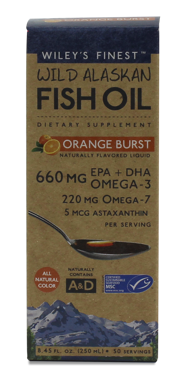 Picture of Wiley's Finest Wild Alaskan Fish Oil Orange Burst, 8.45 fl oz