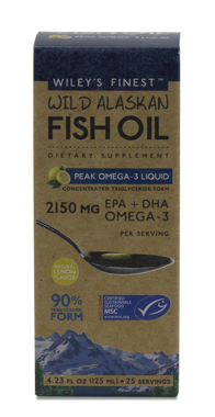 Picture of Wiley's Finest Wild Alaskan Fish Oil Peak Omega-3 Liquid, 4.23 fl oz