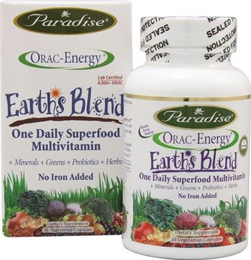 Picture of Paradise Herbs ORAC-Energy Earth's Blend, No Iron, 30 vcaps