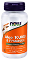 Picture of NOW Aloe 10,000 & Probiotics, 60 vcaps