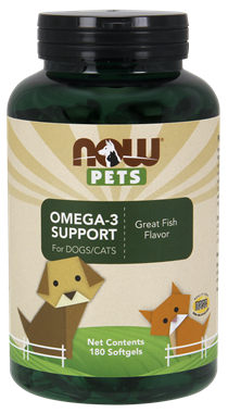 Picture of NOW Pets Omega-3 Support, 180 softgels