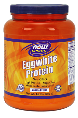 Picture of NOW Eggwhite Protein, Vanilla Creme, 1.5 lb powder