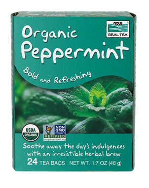 Picture of NOW Organic Peppermint Tea, 24 tea bags