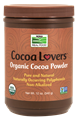Picture of NOW Cocoa Lovers Organic Cocoa Powder, 12 oz