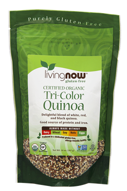 Picture of NOW Certified Organic Tri-Color Quinoa, 14 oz