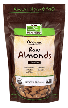 Picture of NOW Organic Raw Almonds, 12 oz