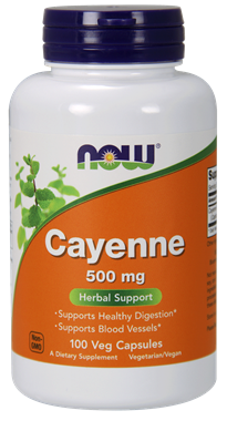 Picture of NOW Cayenne, 500 mg, 100 vcaps