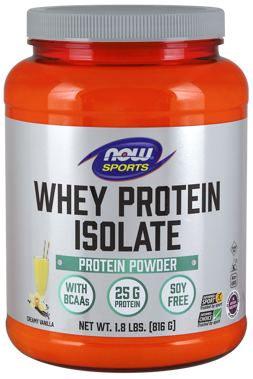 Picture of NOW Sports Whey Protein Isolate, Creamy Vanilla, 1.8 lbs