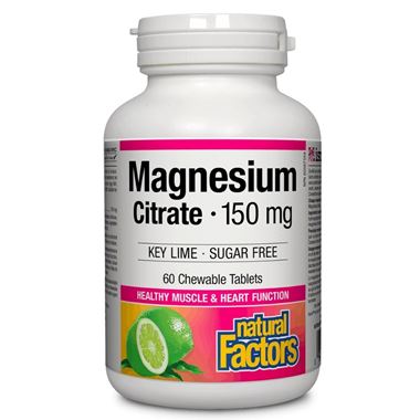 Picture of Natural Factors Magnesium Citrate, 150 mg, 60 chewable tablets