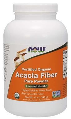 Picture of NOW Certified Organic Acacia Fiber Pure Powder, 12 oz