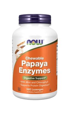Picture of NOW Chewable Papaya Enzymes, 360 lozenges