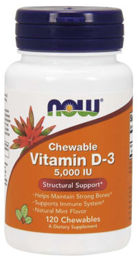 Picture of NOW Chewable Vitamin D-3 5,000 IU, 120 chewables
