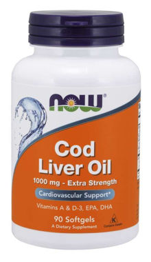 Picture of NOW Cod Liver Oil, 1000 mg, Extra Strength, 90 softgels