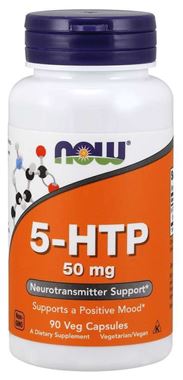 Picture of NOW 5-HTP,  50 mg, 90 vcaps