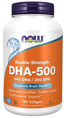 Picture of NOW Double Strength DHA-500, 180 softgels