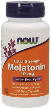 Picture of NOW Extra Strength Melatonin, 10 mg, 100 vcaps