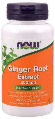 Picture of NOW Ginger Root Extract, 250 mg, 90 vcaps