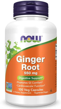 Picture of NOW Ginger Root, 550 mg, 100 vcaps