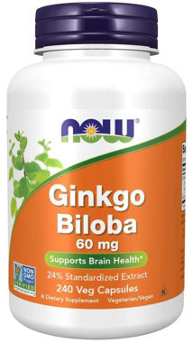 Picture of NOW Ginkgo Biloba, 60 mg, 240 vcaps