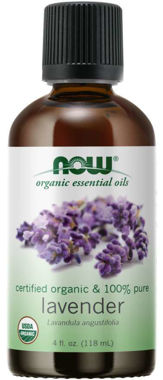 Picture of NOW Certified Organic & 100% Pure Lavender Oil,  4 fl oz