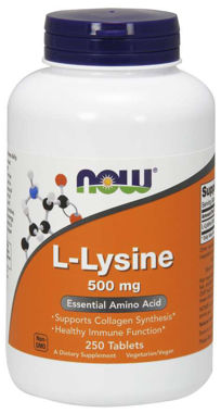 Picture of NOW L-Lysine, 500 mg, 250 tabs