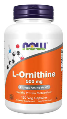Picture of NOW L-Ornithine, 500 mg, 120 vcaps