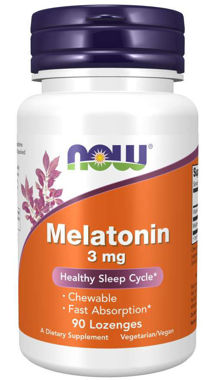 Picture of NOW Melatonin, 3 mg, 90 lozenges