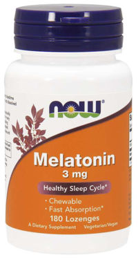 Picture of NOW Melatonin, 3 mg, 180 lozenges