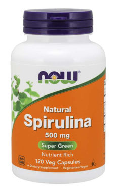 Picture of NOW Natural Spirulina, 500 mg, 120 vcaps