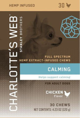 Picture of Charlotte's Web Full Spectrum Hemp Extract Infused Chews Calming For Adult Dogs, Chicken Flavor, 30 chews