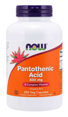 Picture of NOW Pantothenic Acid, 500 mg, 250 vcaps