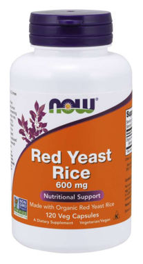 Picture of NOW Red Yeast Rice, 600 mg, 120 vcaps