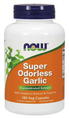 Picture of NOW Super Odorless Garlic, 180 vcaps