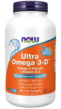 Picture of NOW Ultra Omega 3-D, 180 softgels