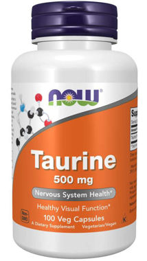 Picture of NOW Taurine, 500 mg, 100 vcaps