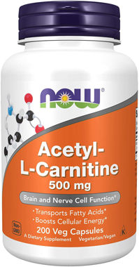 Picture of NOW Acetyl-L-Carnitine, 500 mg, 200 vcaps