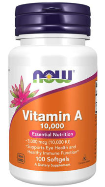 Picture of NOW Vitamin A, 10,000 IU, 100 softgels