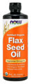 Picture of NOW Certified Organic Flax Seed Oil, 24 fl oz