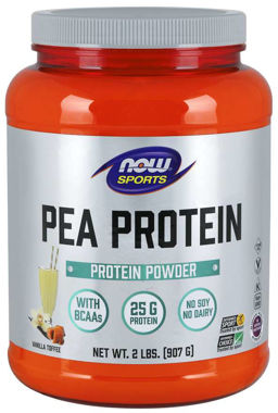 Picture of NOW Sports Pea Protein, Vanilla Toffee, 2 lbs powder