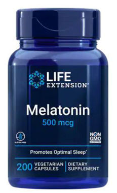 Picture of Life Extension Melatonin, 500 mcg, 200 vcaps