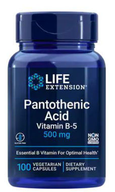 Picture of Life Extension Pantothenic Acid (Vitamin B-5), 500 mg, 100 vcaps