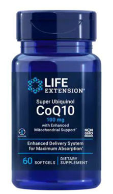 Picture of Life Extension Super Ubiquinol CoQ10 with Enhanced Mitochondrial Support, 100 mg, 60 softgels